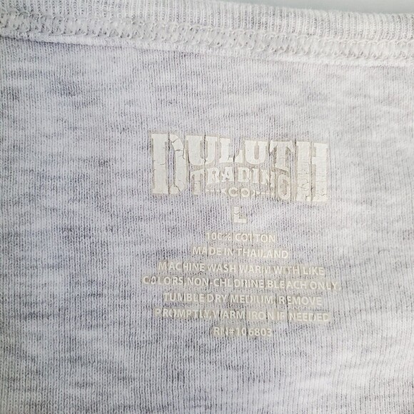 Duluth Trading Co Womens Top Sz L Light Gray No-Yank Short Sleeve V-Neck Shirt - Picture 2 of 12